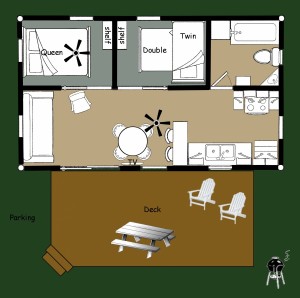 Cabin 1 Hummingbird - floorplan   